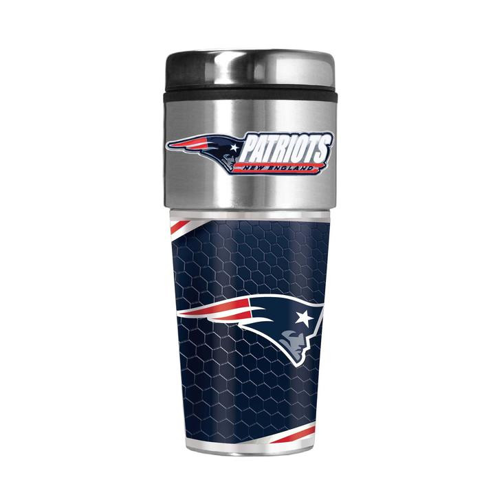 New England Patriots 16 oz. Travel Tumbler with Metallic Graphics