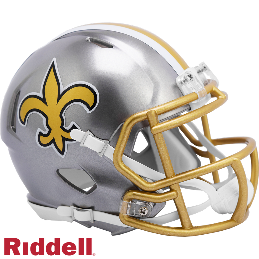New Orleans Saints Helmet Riddell Replica Mini Speed Style FLASH Alternate
