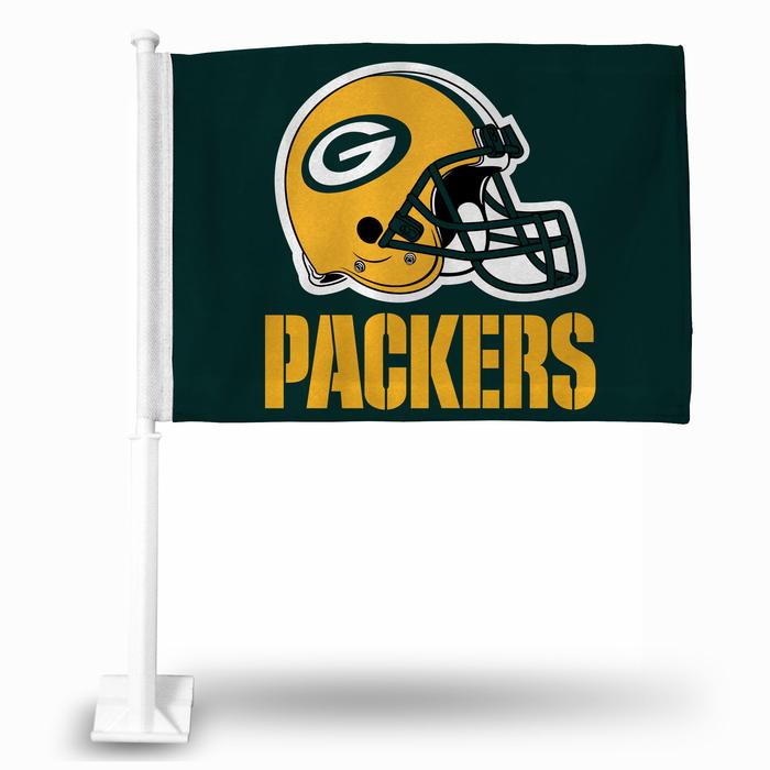 Green Bay Packers NFL Auto Window Car Flag Green
