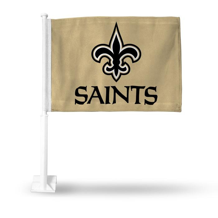 New Orleans Saints NFL Auto Window Car Flag Gold
