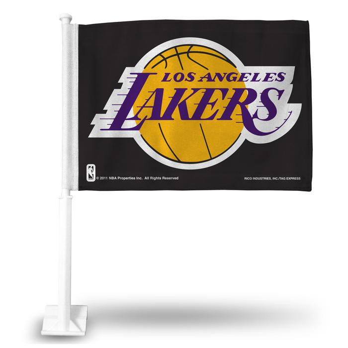 Los Angeles Lakers NBA Auto Window Car Flag Black
