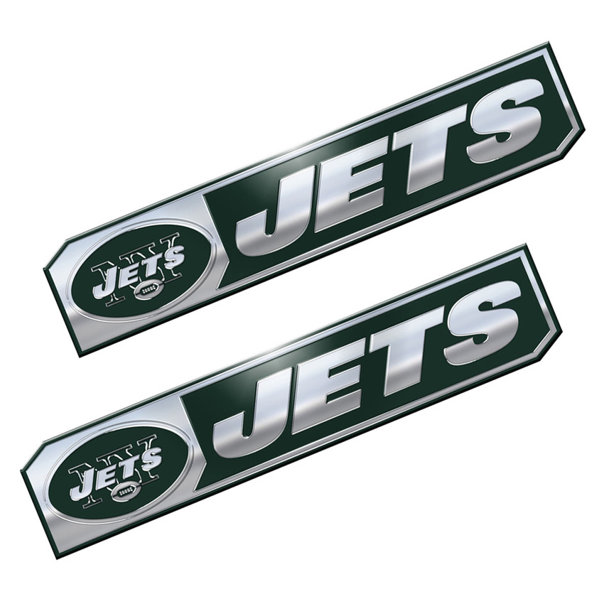 New York Jets Embossed Truck Emblem 2-pk Primary Logo & Wordmark Green