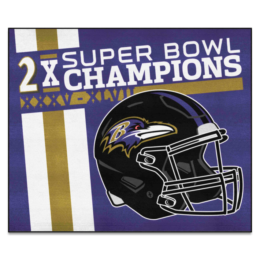 Baltimore Ravens Dynasty Tailgater Mat Ravens Helmet Logo 2x Purple
