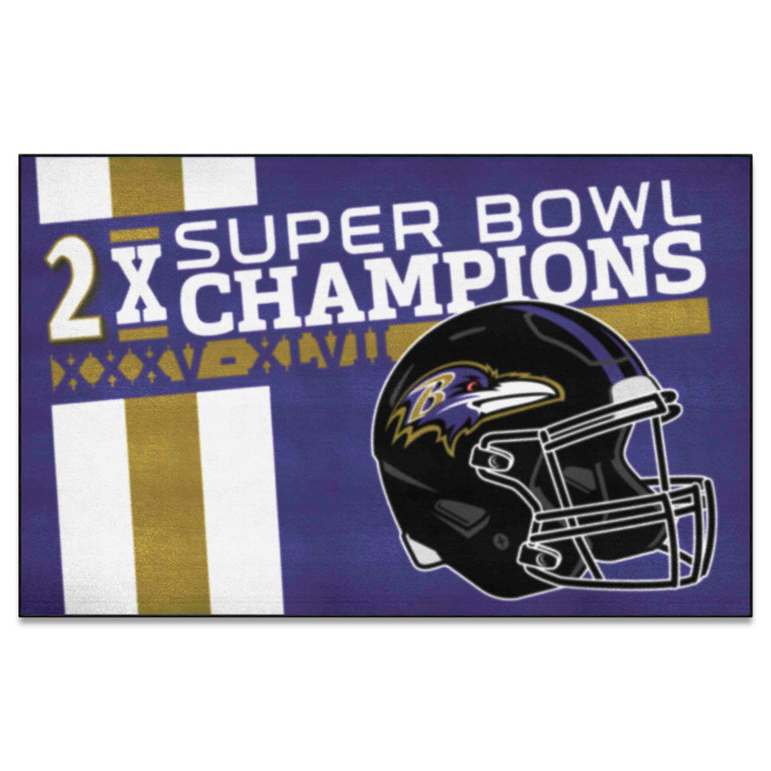 Baltimore Ravens Dynasty Ultimat Mat Ravens Helmet Logo 2x Purple
