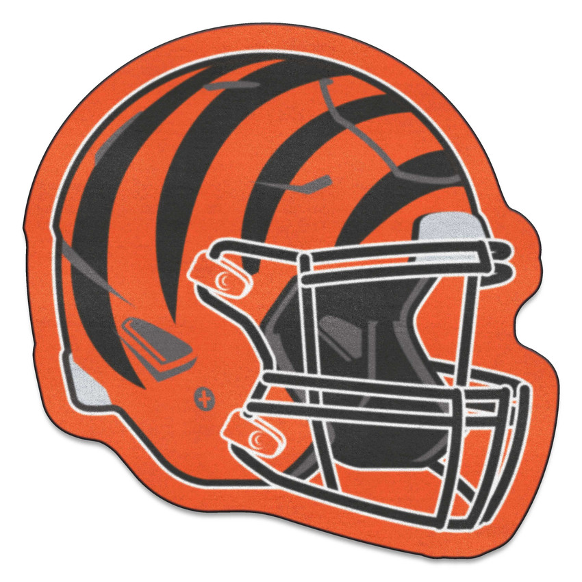 Cincinnati Bengals Mascot Mat - Helmet Striped B Priamry Logo Black