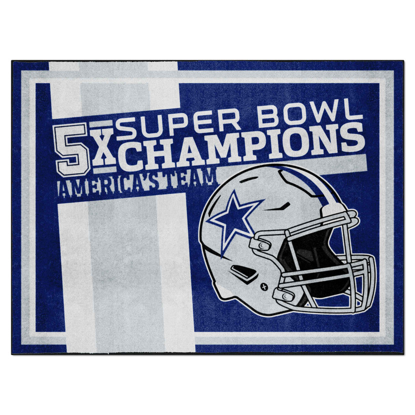 Dallas Cowboys Dynasty 8x10 Rug Cowboys Helmet Logo 5x Navy