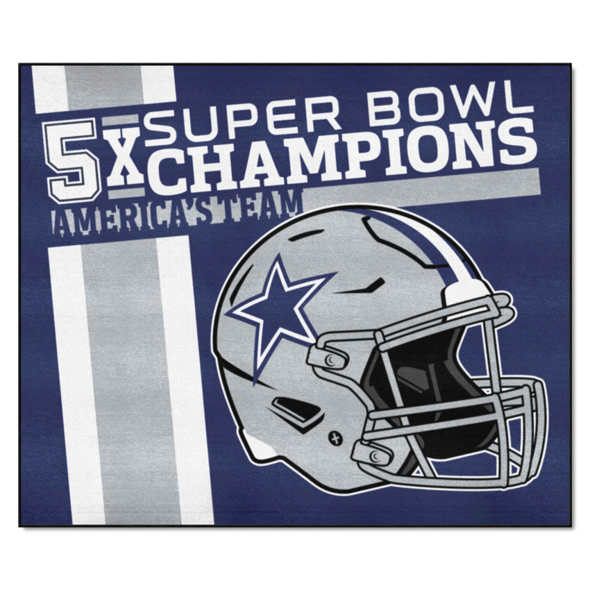 Dallas Cowboys Dynasty Tailgater Mat Cowboys Helmet Logo 5x Navy