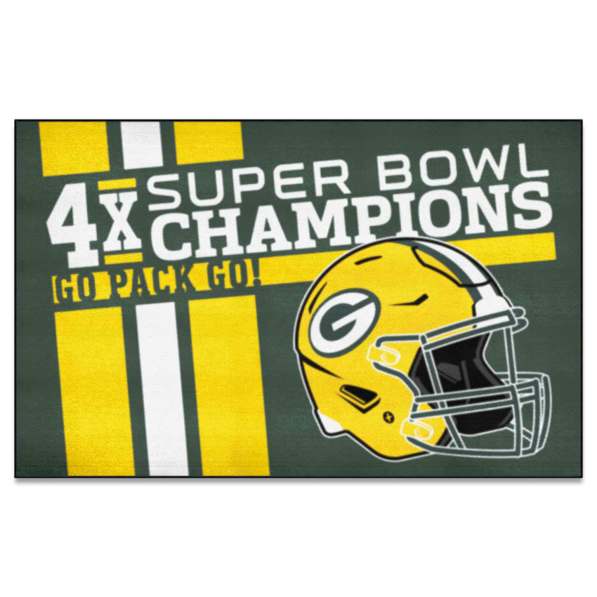 Green Bay Packers Dynasty Ultimat Mat Packers Helmet Logo 4x Green