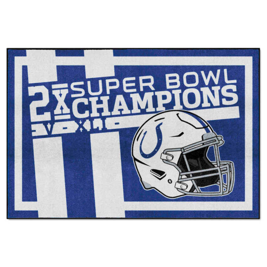 Indianapolis Colts Dynasty 5x8 Rug Colts Helmet Logo 2x Blue