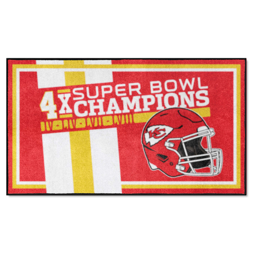 Kansas City Chiefs Dynasty 3x5 Rug Chiefs Helmet Logo 2x Red