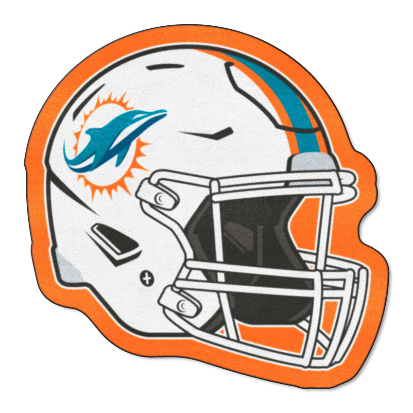 Miami Dolphins Mascot Mat - Helmet Dolphin Primary Logo Aqua