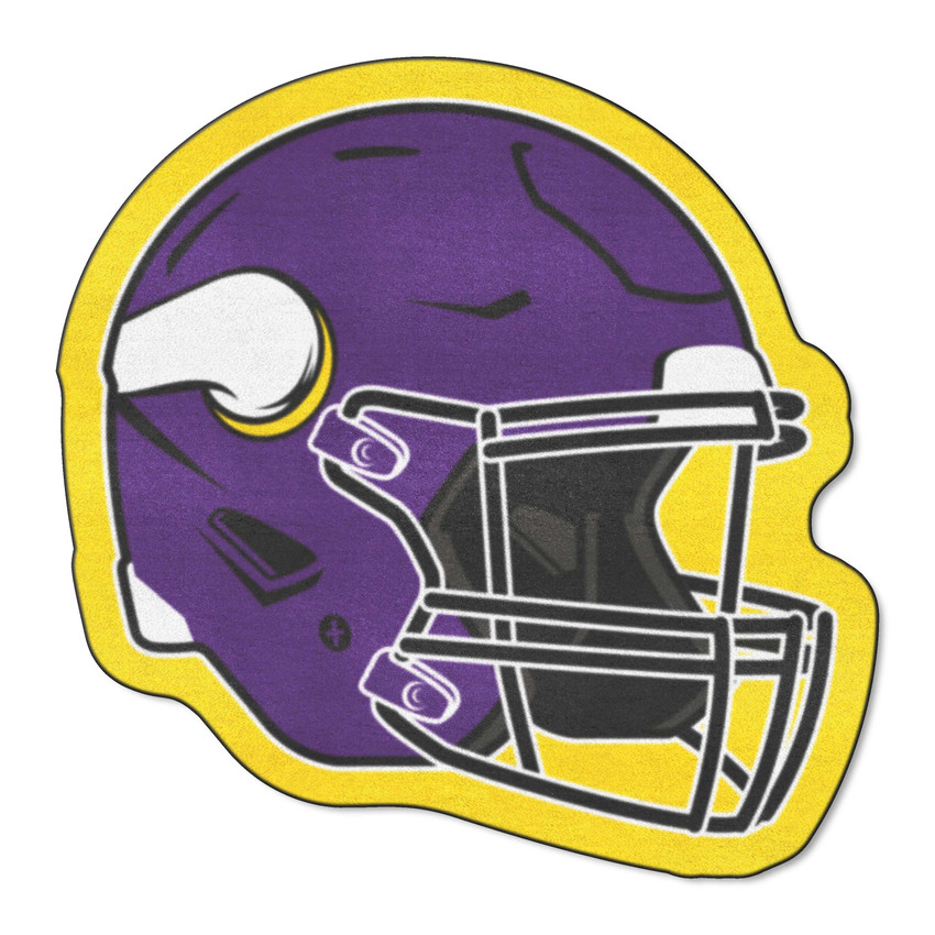 Minnesota Vikings Mascot Mat - Helmet Viking Head Primary Logo Purple