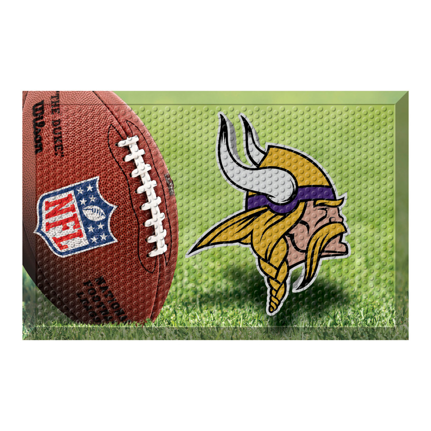 Minnesota Vikings Scraper Mat Viking Head Primary Logo Photo