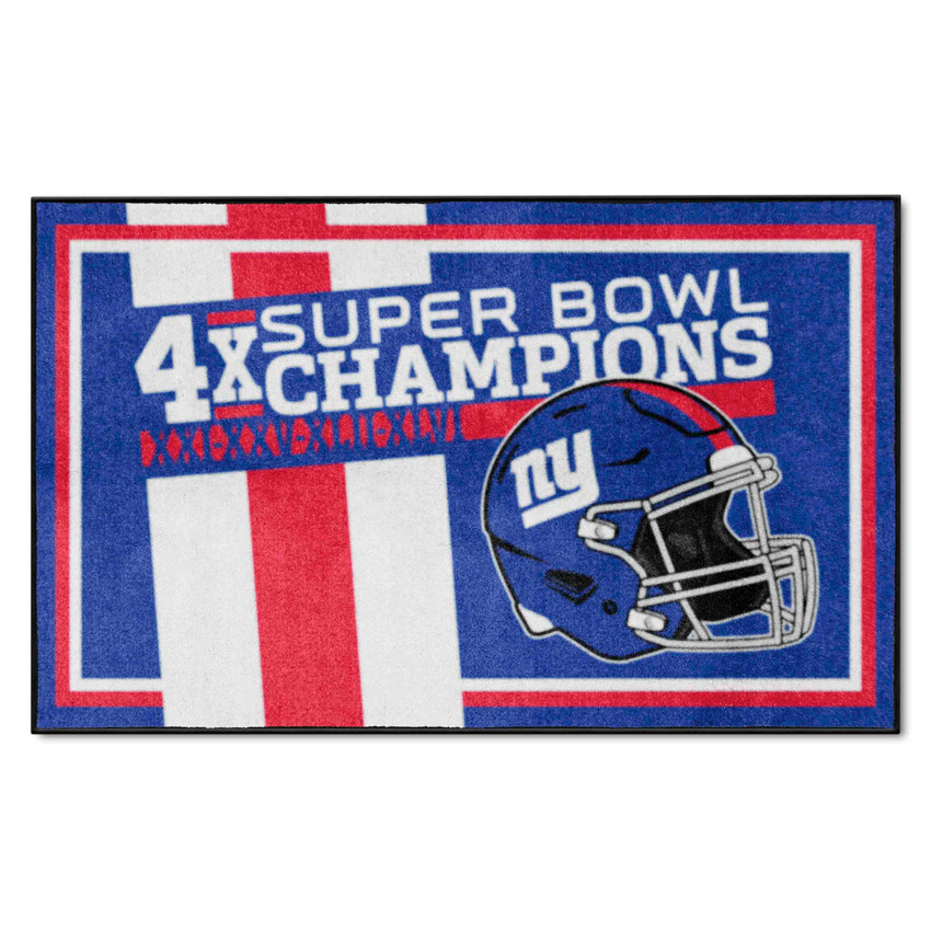 New York Giants Dynasty 4x6 Rug Giants Helmet Logo 4x Blue
