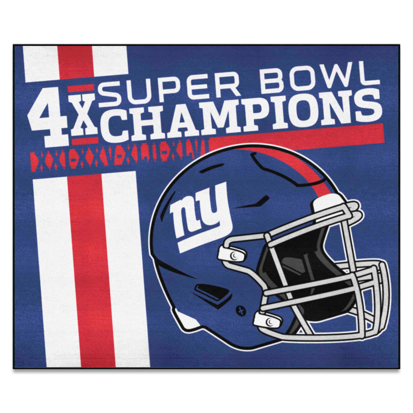 New York Giants Dynasty Tailgater Mat Giants Helmet Logo 4x Blue