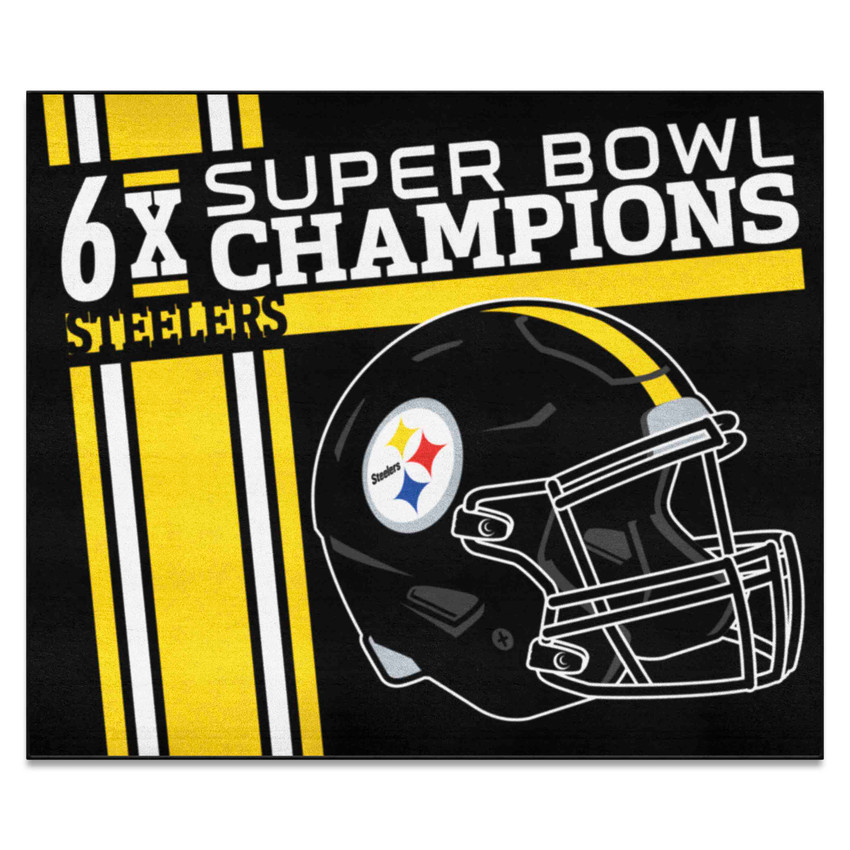 Pittsburgh Steelers Dynasty Tailgater Mat Steelers Helmet Logo 6x Yellow