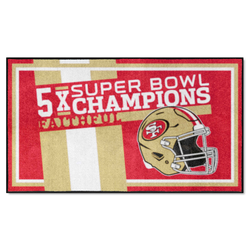 San Francisco 49ers Dynasty 3x5 Rug 49ers Helmet Logo 5x Red