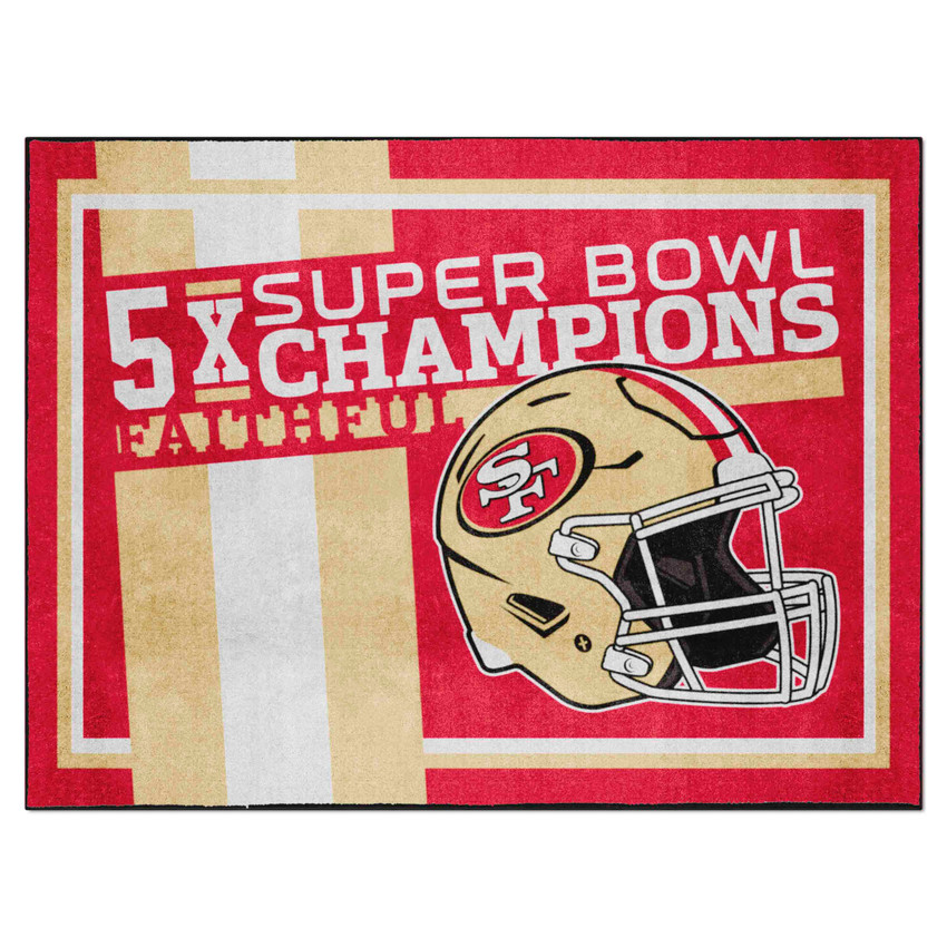San Francisco 49ers Dynasty 8x10 Rug 49ers Helmet Logo 5x Red