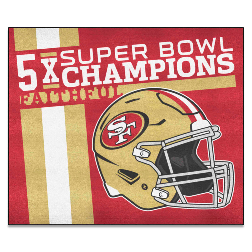 San Francisco 49ers Dynasty Tailgater Mat 49ers Helmet Logo 5x Red