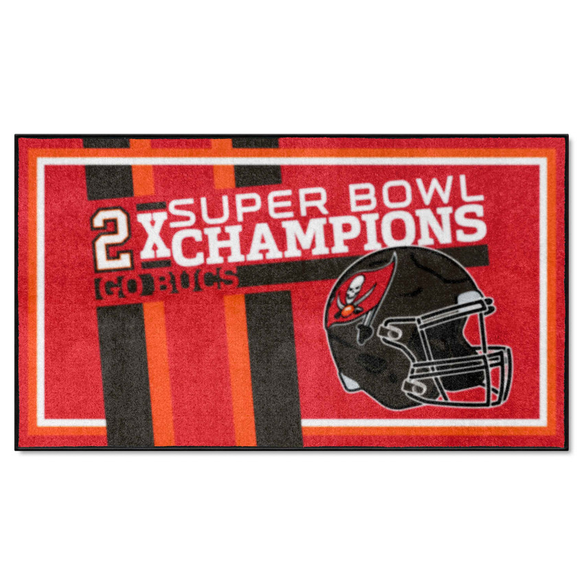 Tampa Bay Buccaneers Dynasty 3x5 Rug Buccaneers Primary Logo 2X Red