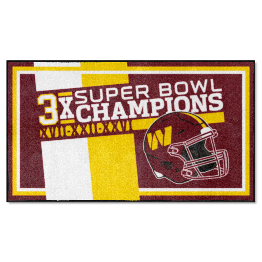 Washington Commanders Dynasty 3x5 Rug Washington Commanders Helmet Logo 3x Maroon