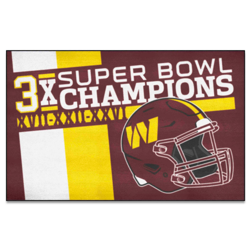 Washington Commanders Dynasty Ultimat Mat Washington Commanders Helmet Logo 3x Maroon