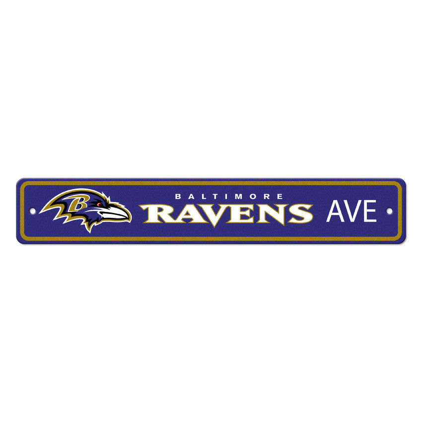 Baltimore Ravens Team Color Street Sign D√©cor 4in. X 24in. Lightweight