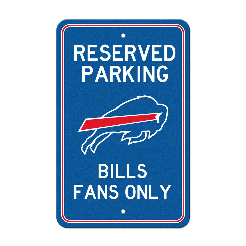 Buffalo Bills Team Color Reserved Parking Sign Decor 18in. X 11.5in. Lightweight