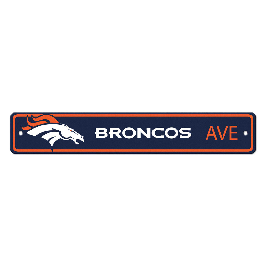 Denver Broncos Team Color Street Sign D√©cor 4in. X 24in. Lightweight