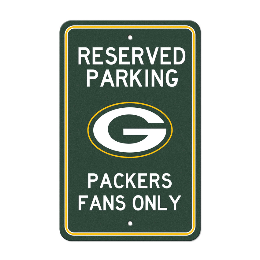 Green Bay Packers Team Color Reserved Parking Sign Decor 18in. X 11.5in. Lightweight