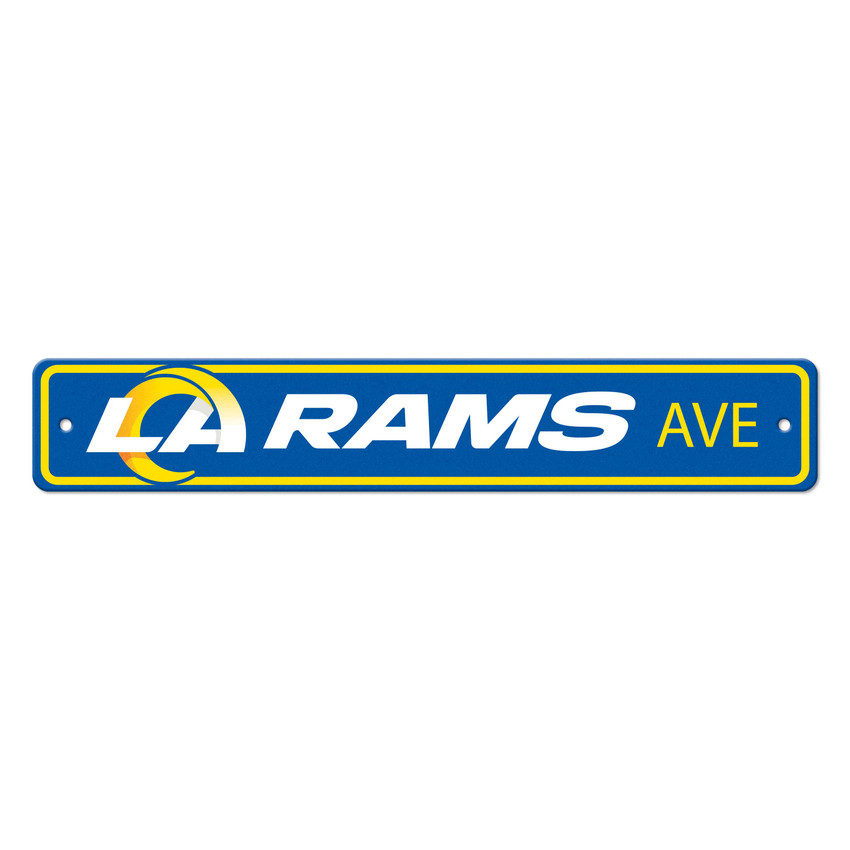 Los Angeles Rams Team Color Street Sign D√©cor 4in. X 24in. Lightweight