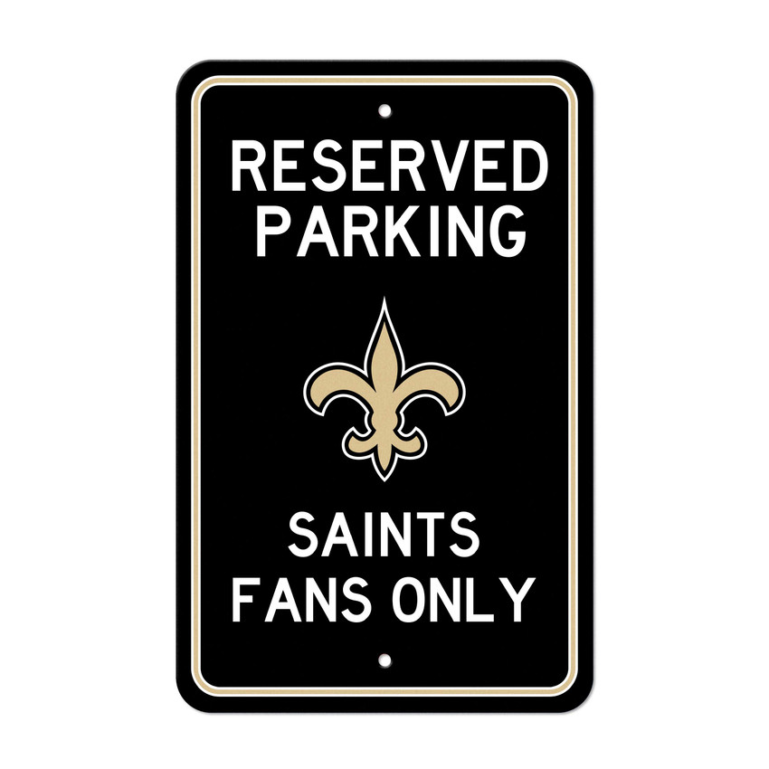 New Orleans Saints Team Color Reserved Parking Sign Decor 18in. X 11.5in. Lightweight