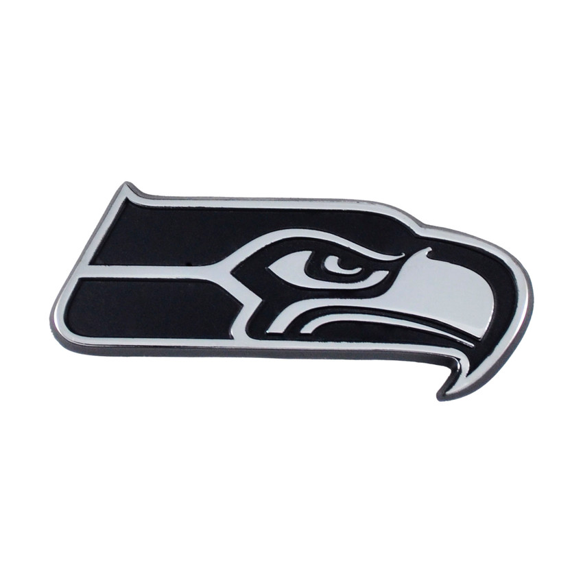 Seattle Seahawks 3D Chrome Metal Emblem Seahawk Head Primary Logo