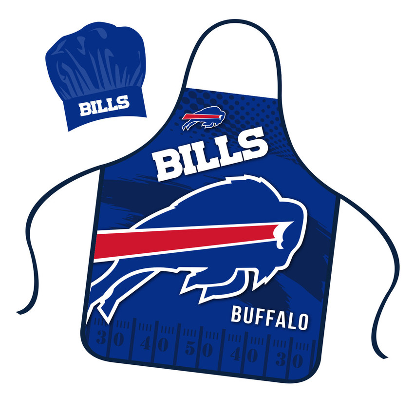 Buffalo Bills Chef Hat and Apron Set Cooking Kitchen BBQ Fan Gear