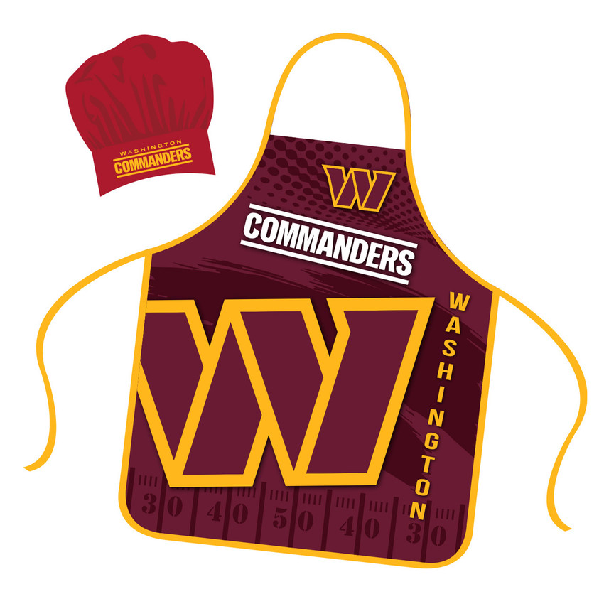 Washington Commanders Chef Hat and Apron Set Cooking Kitchen BBQ Fan Gear
