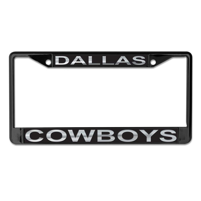 Dallas Cowboys Laser Chrome License Plate Frame Black