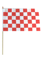 Red & White Checkered 12x18in Stick Flag