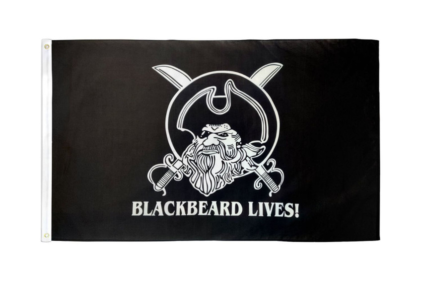 Black Beard Lives Pirate Flag 3x5ft Poly