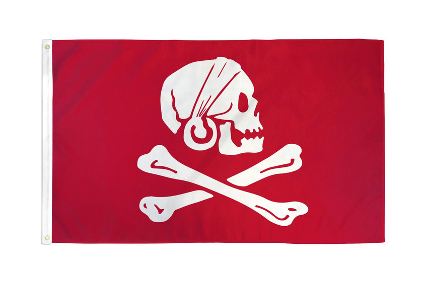 Henry Avery Red Pirate Flag 3x5ft Poly