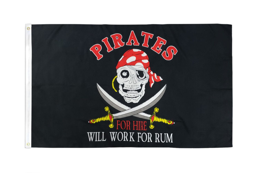 Pirates for Hire Flag 3x5ft Poly