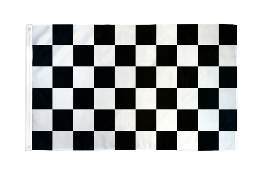 Black & White Checkered Flag 4x6ft Poly