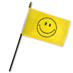 Happy Face 4x6in Stick Flag