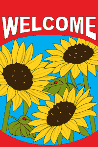 Welcome (Sunflowers) 12x18in Garden Flag