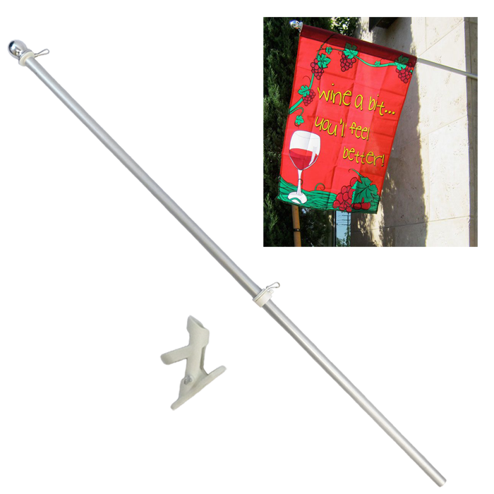 5ft Aluminum Flag Pole with Bracket