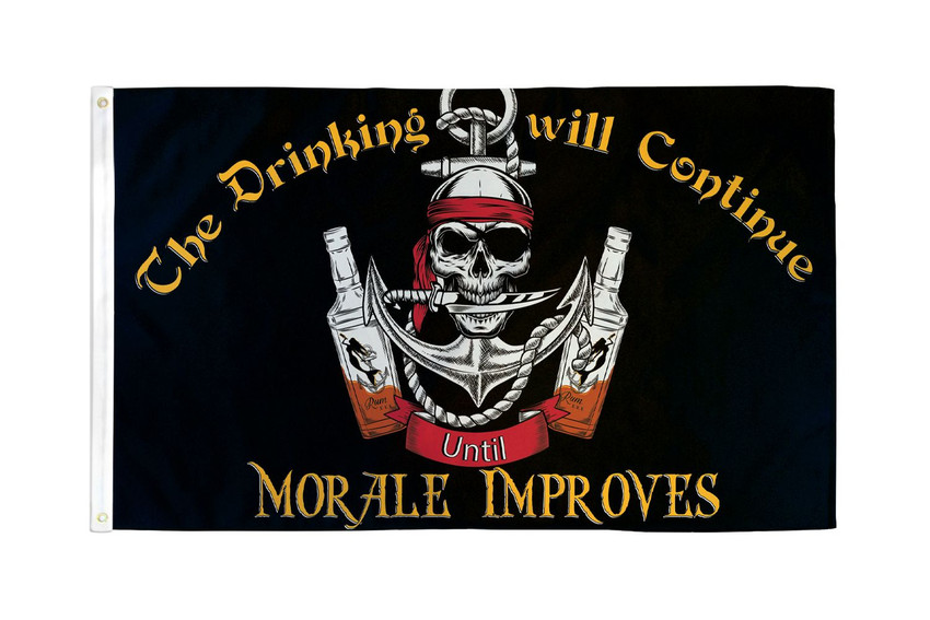 Drinking Will Continue Pirate Flag 3x5ft Poly