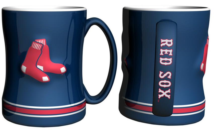 Boston Red Sox Sculpted Relief Coffee Mug 14oz Team Color NFL Drinkware