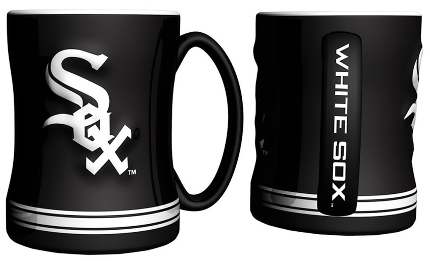 Chicago White Sox Sculpted Relief Coffee Mug 14oz Team Color NFL Drinkware