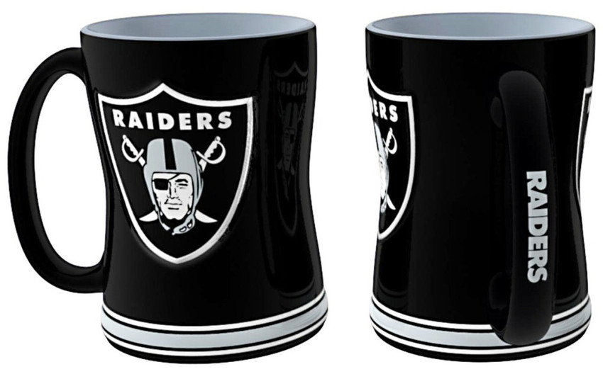 Las Vegas Raiders Sculpted Relief Coffee Mug 14oz Team Color NFL Drinkware