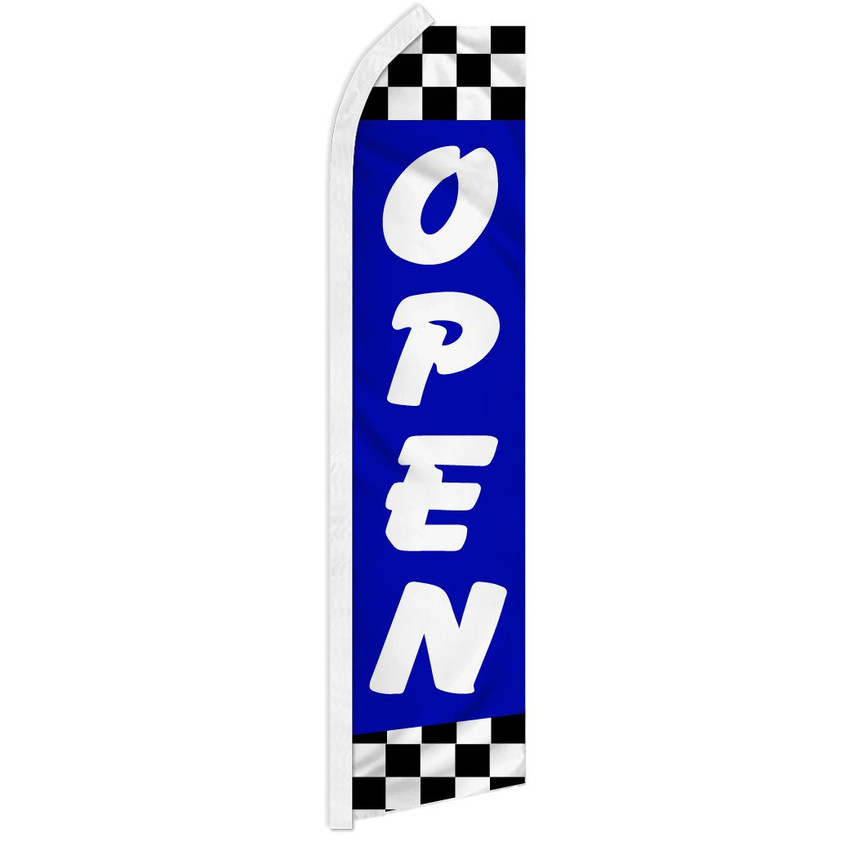 Open (Blue Checkered) Super Flag