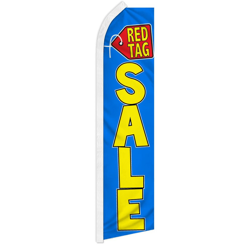 Red Tag Sale Blue Super Flag